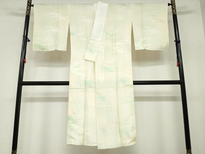 平和屋着物●長襦袢 袷 芝地紋 暈し染め 正絹 逸品 DAAZ7631ud