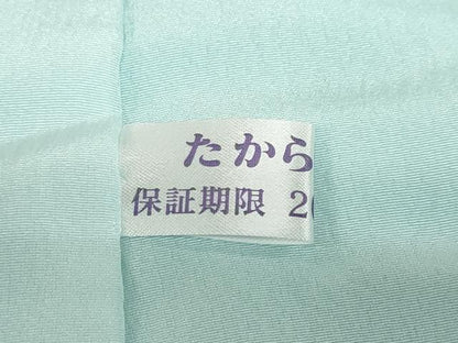 平和屋着物●長襦袢　無双仕立て　雪芝草花文　正絹　逸品　未使用　DAAZ7633ud