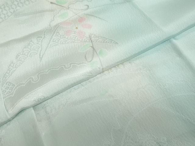 平和屋着物●長襦袢　無双仕立て　雪芝草花文　正絹　逸品　未使用　DAAZ7633ud