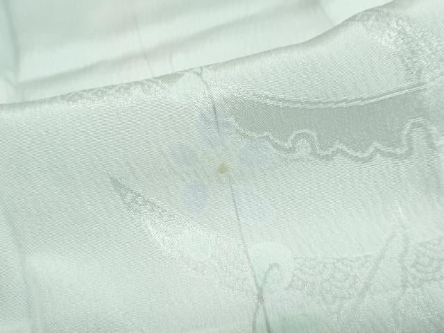 平和屋着物●長襦袢　無双仕立て　雪芝草花文　正絹　逸品　未使用　DAAZ7633ud