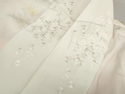 平和屋着物●振袖用長襦袢　袷　雪輪草花地紋　暈し染め　京都きもの友禅扱い　半衿刺繍　正絹　逸品　DAAZ7636ud