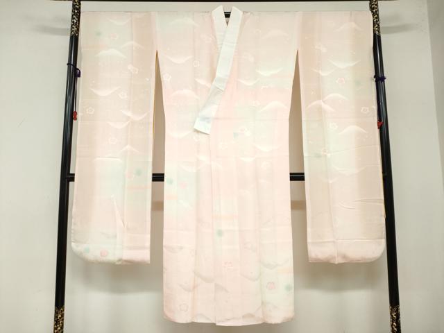 平和屋着物●振袖用長襦袢　袷　草花地紋　暈し染め　正絹　逸品　DAAZ7637ud 平和屋着物○振袖用長襦袢 袷 草花地紋 暈し染め 正絹 逸品 DAAZ7637ud