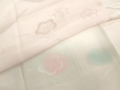 平和屋着物●振袖用長襦袢　袷　草花地紋　暈し染め　正絹　逸品　DAAZ7637ud