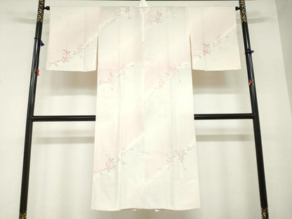 平和屋着物●長襦袢　無双仕立て　草花文　暈し染め　正絹　逸品　DAAZ7641ud