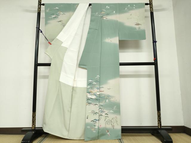 平和屋着物○訪問着 友禅 作家物 人物風景文 暈し染め 鬼