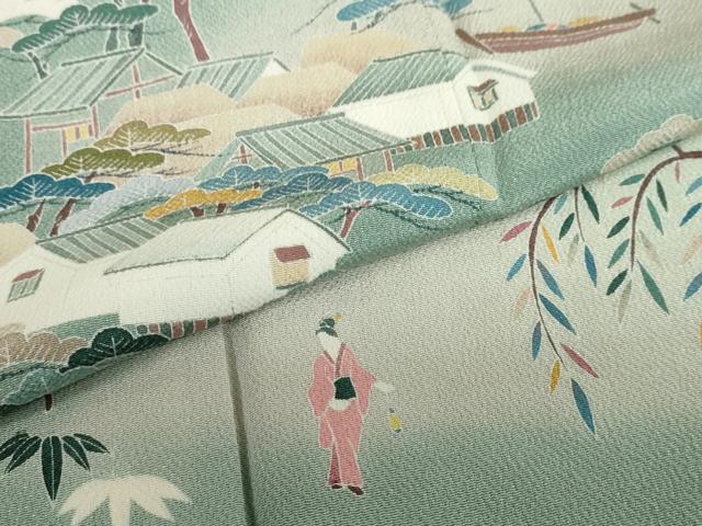 平和屋着物○訪問着 友禅 作家物 人物風景文 暈し染め 鬼