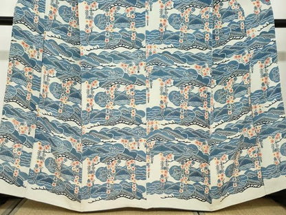 平和屋着物●訪問着　型染め　枝垂れ花松文　正絹　逸品　DAAZ7649ud
