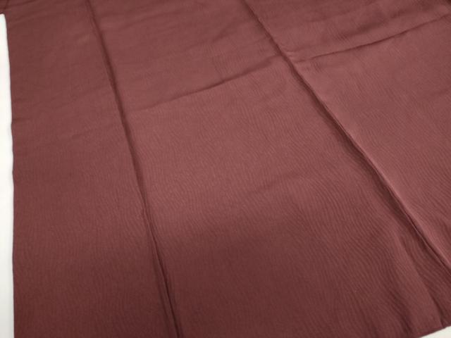 平和屋着物●上質な色無地　変わり縞地紋　葡萄茶色　正絹　逸品　DAAZ7654ud