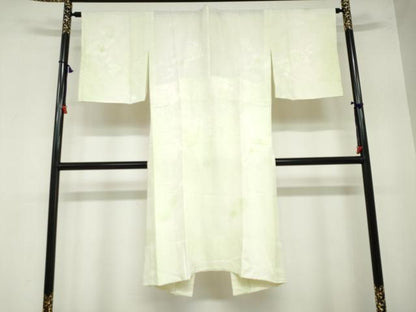 平和屋着物●長襦袢　無双仕立て　扇面草花地紋　暈し染め　やまと誂製　正絹　逸品　DAAZ7673ud