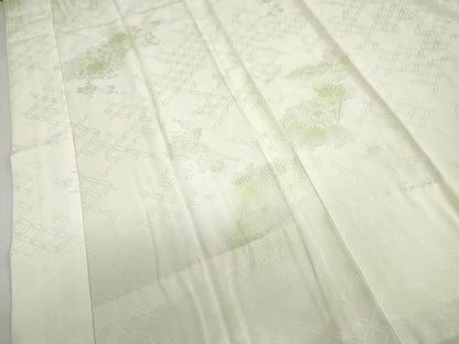 平和屋着物●長襦袢　無双仕立て　扇面草花地紋　暈し染め　やまと誂製　正絹　逸品　DAAZ7673ud