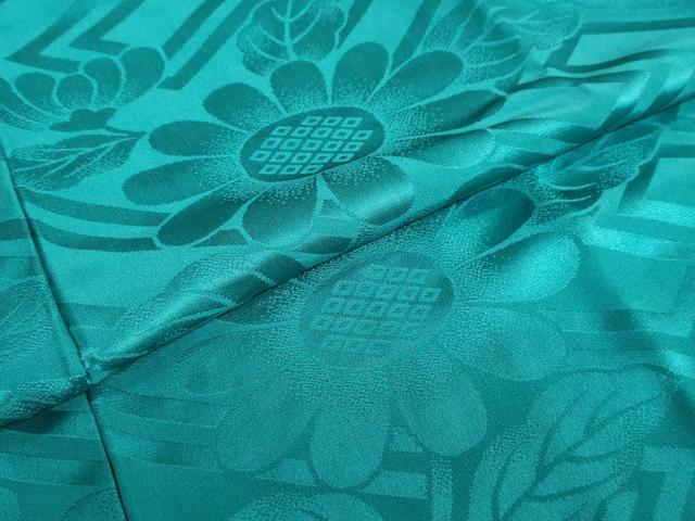 平和屋着物○振袖用長襦袢 袷 草花地紋 萌葱色 正絹 逸品 DAAZ7679ud