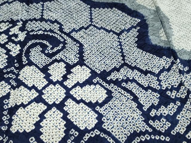 平和屋着物●訪問着　総絞り　道長草花文　正絹　逸品　DAAZ7682ud