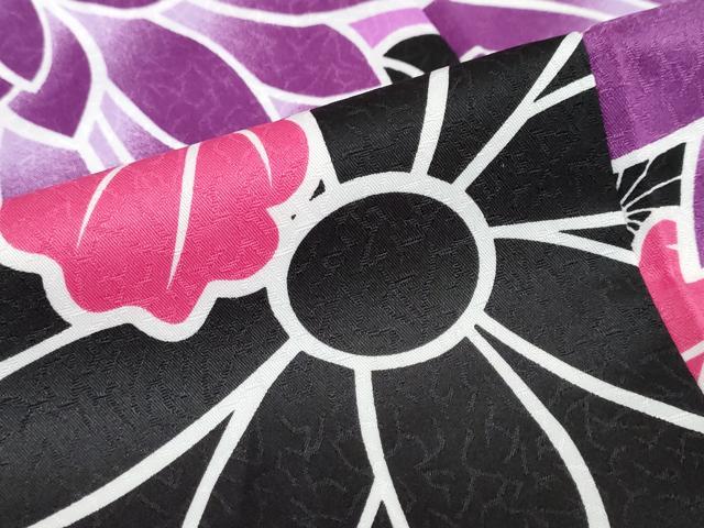 平和屋着物○小振袖 二尺袖 草花文 洗える着物 未使用 DAAZ7690ud