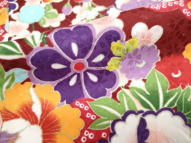 平和屋着物●小振袖　二尺袖　草花文　金彩　洗える着物　DAAZ7695ud 平和屋着物○小振袖 二尺袖 草花文 金彩 洗える着物 DAAZ7695ud