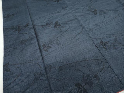 平和屋着物●上質な紬　流水枝葉文　正絹　逸品　DAAZ7698ud