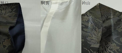 平和屋着物●本場大島紬　7マルキ　流水草花文　正絹　逸品　DAAZ7707ud