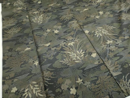 平和屋着物●本場大島紬　7マルキ　流水草花文　正絹　逸品　DAAZ7707ud