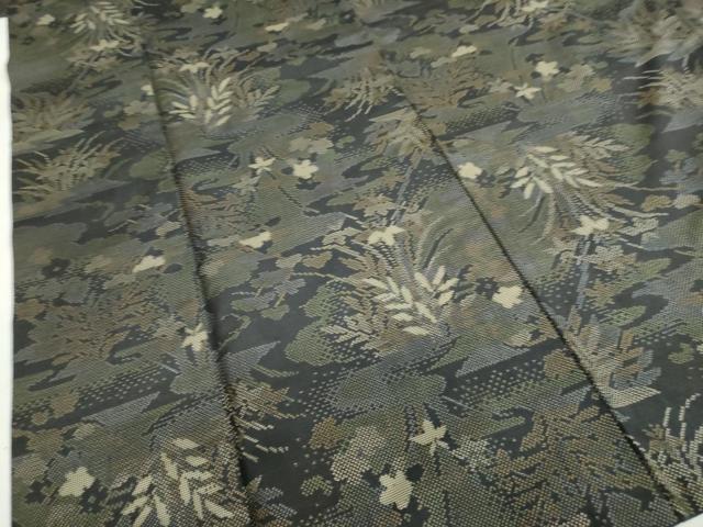 平和屋着物●本場大島紬　7マルキ　流水草花文　正絹　逸品　DAAZ7707ud