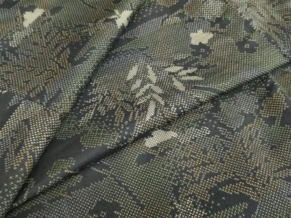 平和屋着物●本場大島紬　7マルキ　流水草花文　正絹　逸品　DAAZ7707ud