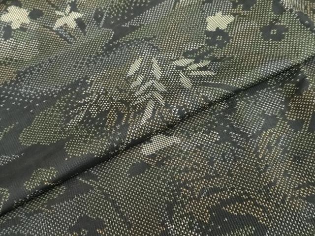 平和屋着物●本場大島紬　7マルキ　流水草花文　正絹　逸品　DAAZ7707ud