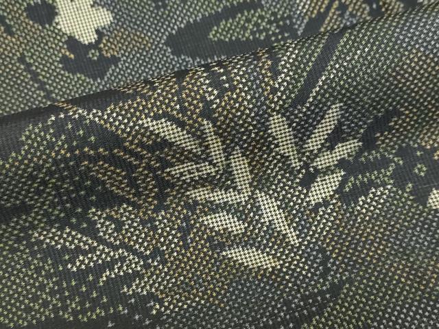 平和屋着物○本場大島紬 7マルキ 流水草花文 正絹 逸品 DAAZ7707ud