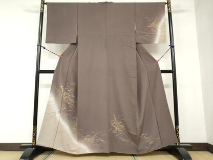 平和屋着物●訪問着　刺繍　敷松葉文　暈し染め　反端付き　正絹　逸品　DAAZ7708ud