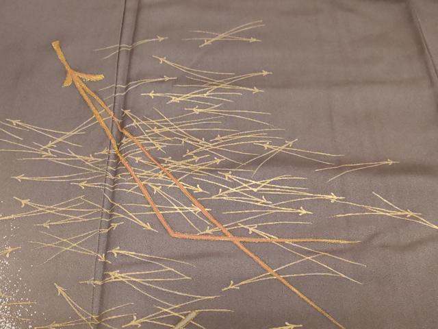 平和屋着物●訪問着　刺繍　敷松葉文　暈し染め　反端付き　正絹　逸品　DAAZ7708ud
