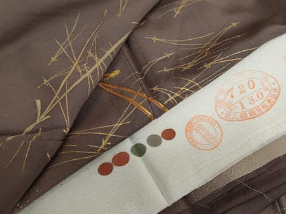 平和屋着物●訪問着　刺繍　敷松葉文　暈し染め　反端付き　正絹　逸品　DAAZ7708ud