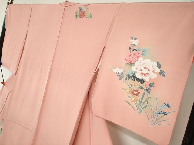 平和屋着物●訪問着　草花籬文　暈し染め　金銀彩　正絹　逸品　DAAZ7709ud 平和屋着物○訪問着 草花籬文 暈し染め 金銀彩 正絹 逸品