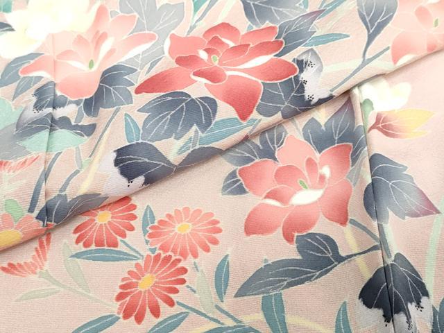 平和屋着物○本加賀友禅作家 和泉衛知 訪問着 草花文 正絹