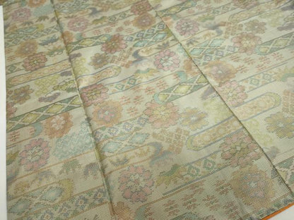 平和屋着物●本場大島紬　7マルキ　横段吉祥草花文　正絹　逸品　DAAZ7724ud