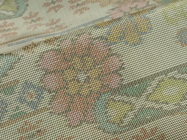 平和屋着物●本場大島紬　7マルキ　横段吉祥草花文　正絹　逸品　DAAZ7724ud