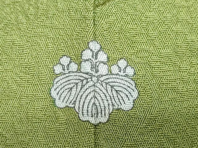 平和屋着物●上質な色無地　草花地紋　草色　さが美扱い　正絹　逸品　未使用　DAAZ7727ud 平和屋着物○上質な色無地 草花地紋 草色 さが美扱い 正絹 逸品 未