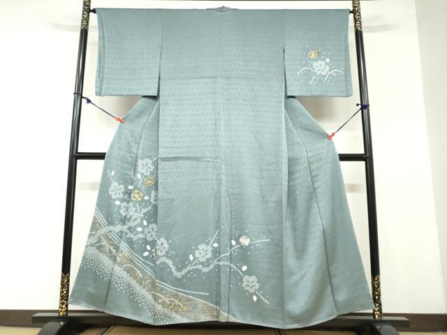 平和屋着物●訪問着　駒刺繍　絞り　花鳥文　金彩　さが美扱い　正絹　逸品　未使用　DAAZ7739ud 平和屋着物○訪問着 駒刺繍 絞り 花鳥文 金彩 さが美扱い 正絹 逸品