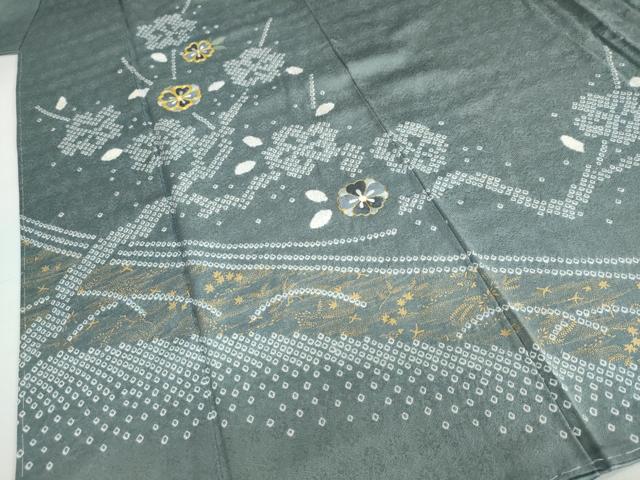 平和屋着物○訪問着 駒刺繍 絞り 花鳥文 金彩 さが美扱い 正絹 逸品