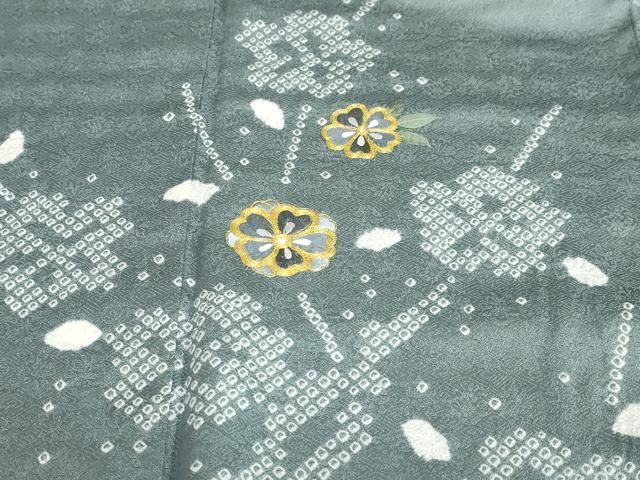 平和屋着物●訪問着　駒刺繍　絞り　花鳥文　金彩　さが美扱い　正絹　逸品　未使用　DAAZ7739ud 平和屋着物○訪問着 駒刺繍 絞り 花鳥文 金彩 さが美扱い 正絹 逸品