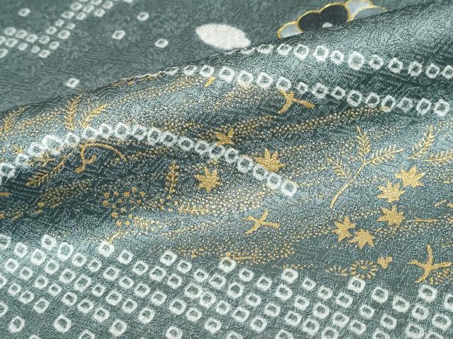 平和屋着物○訪問着 駒刺繍 絞り 花鳥文 金彩 さが美扱い 正絹 逸品