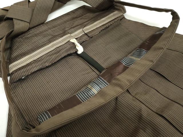 平和屋着物●男性　馬乗り袴　縞　正絹　逸品　DAAZ7753ud