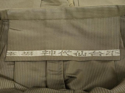 平和屋着物●男性　馬乗り袴　本場神代仙台平　縞　正絹　逸品　DAAZ7772ud