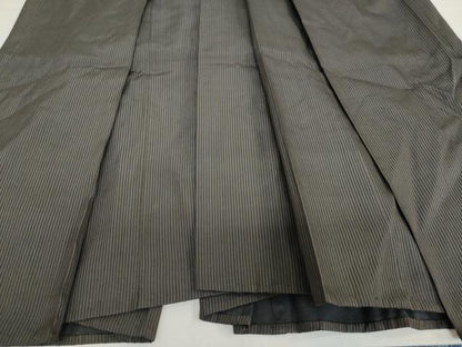 平和屋着物●男性　馬乗り袴　縞　正絹　逸品　DAAZ7779ud