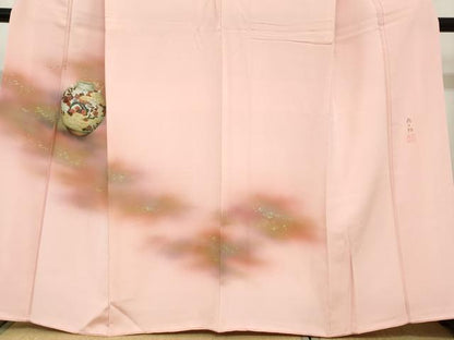 平和屋着物●箔工芸作家 河村喜之助 訪問着 陶器梅文 暈し染め 金銀彩 正絹 逸品 DAAZ7789ud