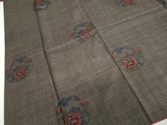 平和屋着物●本場大島紬 7マルキ 草花丸文 正絹 逸品 DAAZ7794ud
