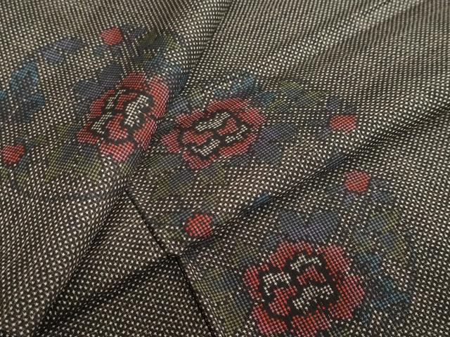 平和屋着物●本場大島紬 7マルキ 草花丸文 正絹 逸品 DAAZ7794ud