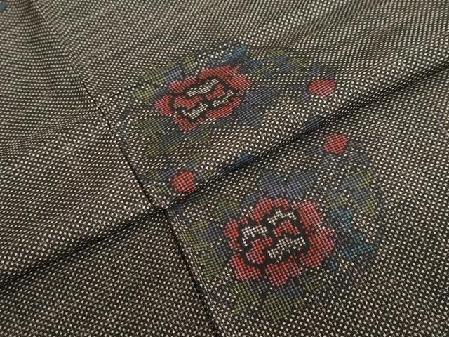 平和屋着物●本場大島紬 7マルキ 草花丸文 正絹 逸品 DAAZ7794ud