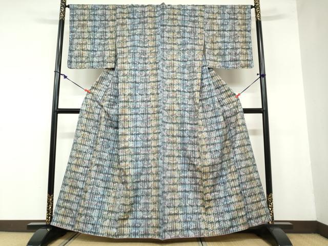 平和屋着物●上質な紬　蔦の葉文　正絹　逸品　DAAZ7801ud 平和屋着物○上質な紬 蔦の葉文 正絹 逸品 DAAZ7801ud