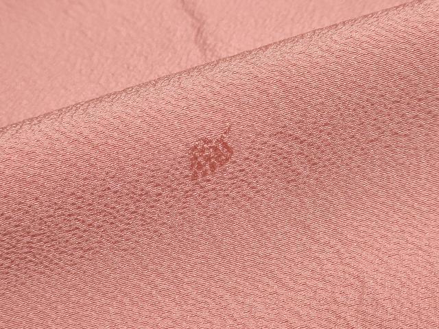 平和屋着物●上質な色無地　作家物　草花地紋　甚三紅色　高島屋扱い　正絹　逸品　DAAZ7802ud 平和屋着物○上質な色無地 作家物 草花地紋 甚三紅色 高島屋