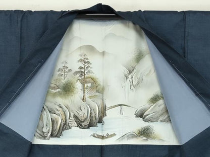 平和屋着物●男性　本場大島紬　アンサンブル　100亀甲　総詰め　正絹　逸品　未使用　DAAZ7811ud