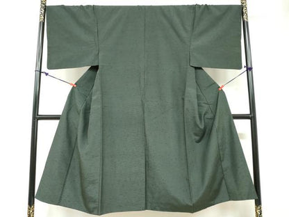 平和屋着物●男性 髭紬 アンサンブル 革色 正絹 逸品 DAAZ7838ud