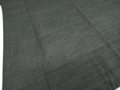 平和屋着物●男性　紬　アンサンブル　黒緑色　正絹　逸品　DAAZ7840ud