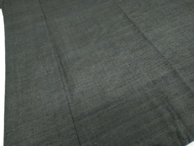 平和屋着物●男性　紬　アンサンブル　黒緑色　正絹　逸品　DAAZ7840ud